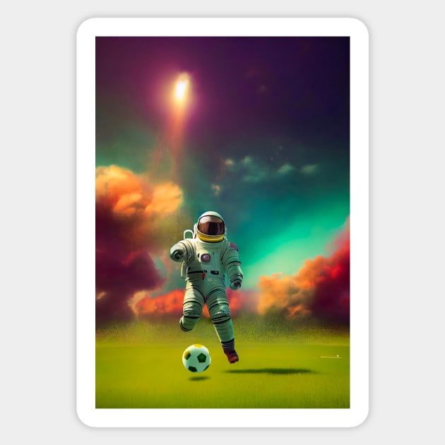 Astronaut play soccer football in space Sticker by MoEsam95